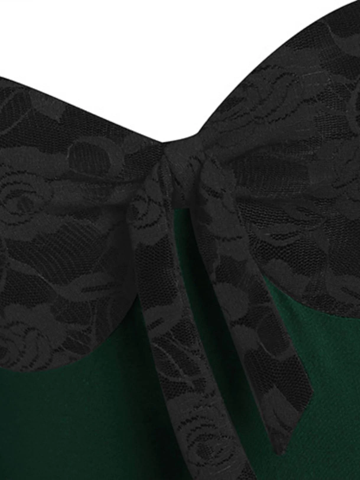 Green 1950s Lace Patchwork Swing Dress - Image 4