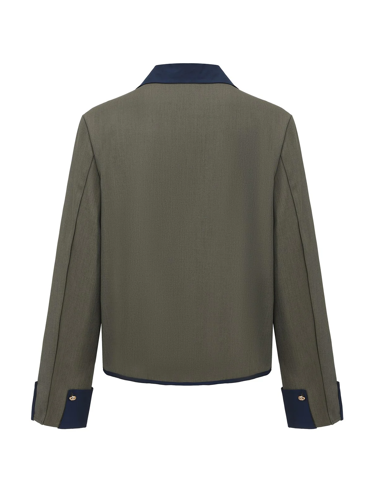 Green 1950s Lapel Colorblock Suit Jacket - Image 2