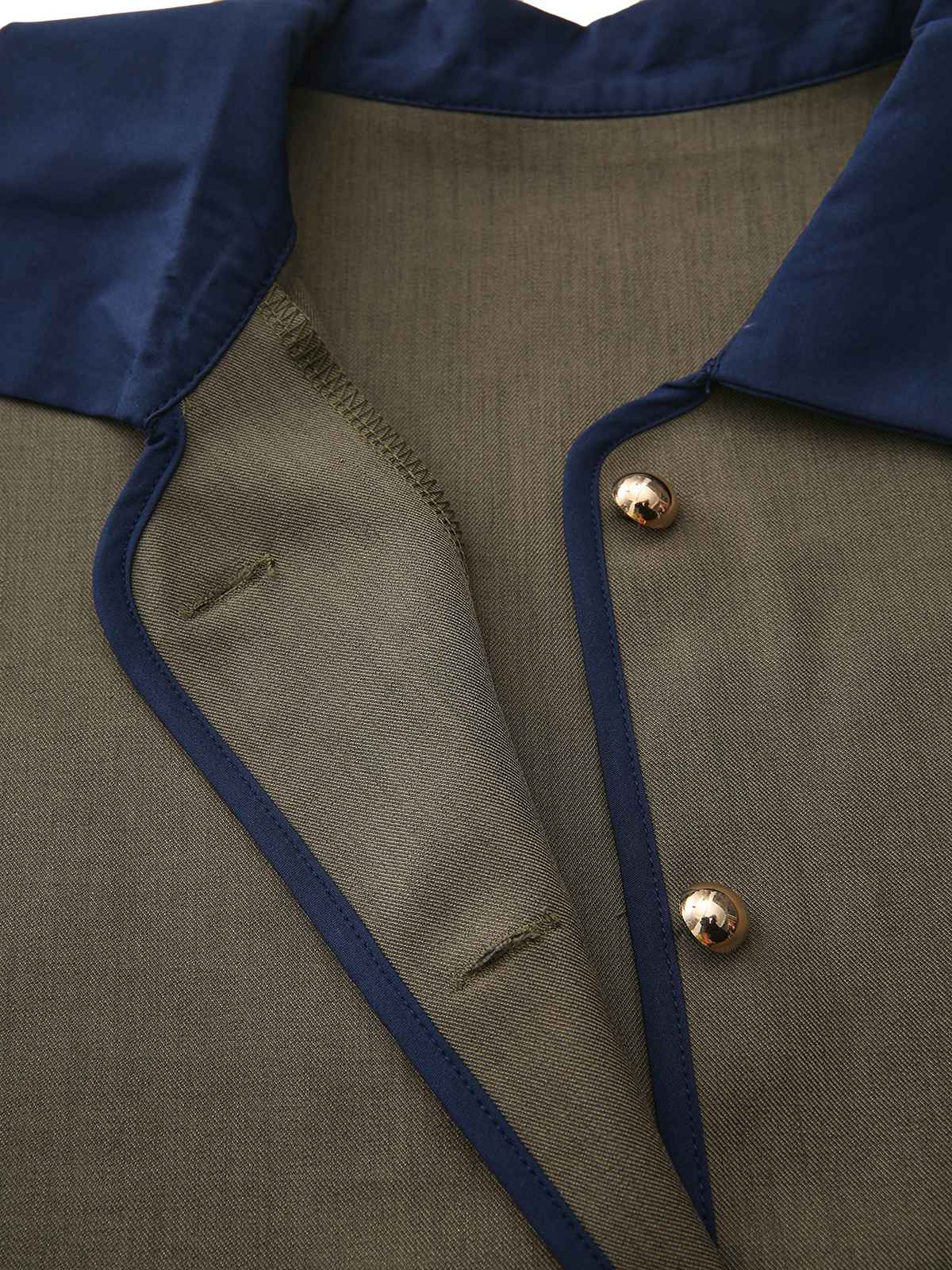 Green 1950s Lapel Colorblock Suit Jacket - Image 3