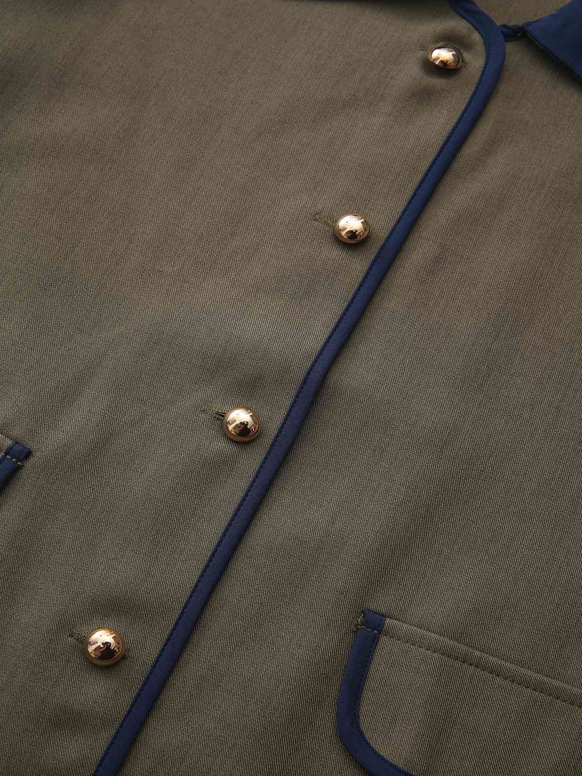 Green 1950s Lapel Colorblock Suit Jacket - Image 4