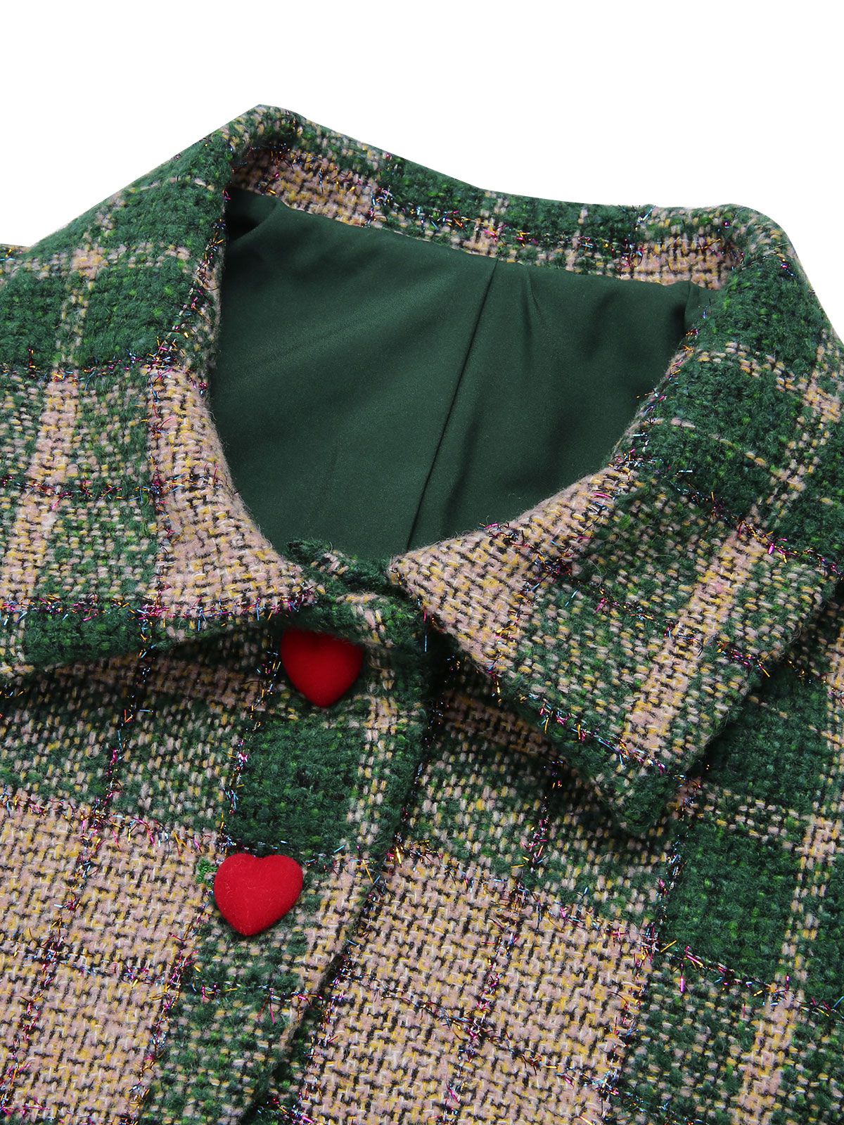 Green 1950s Lapel Scottish Plaid Jacket - Image 6