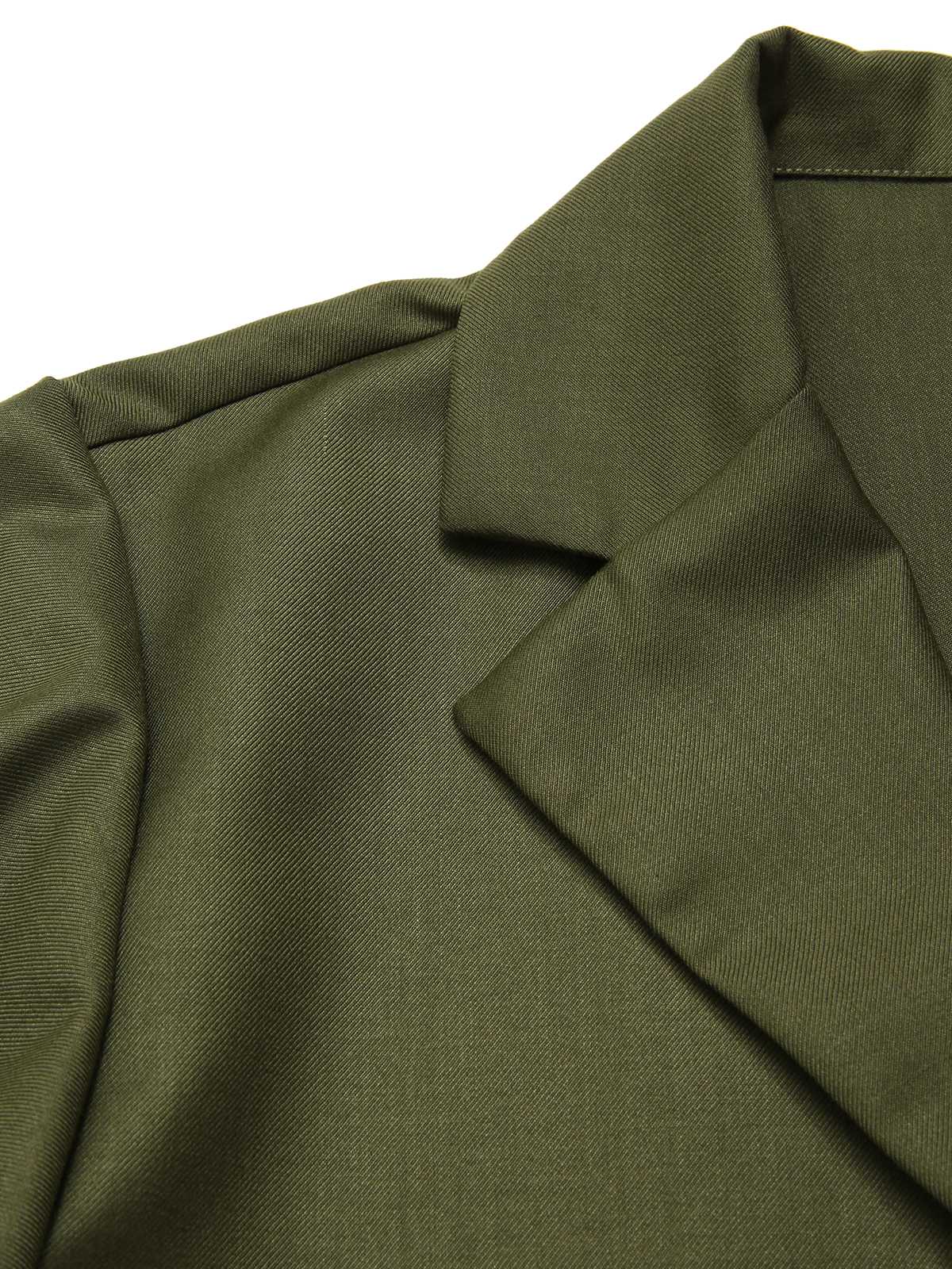 Green 1950s Lapel Solid Cropped Cape - Image 5