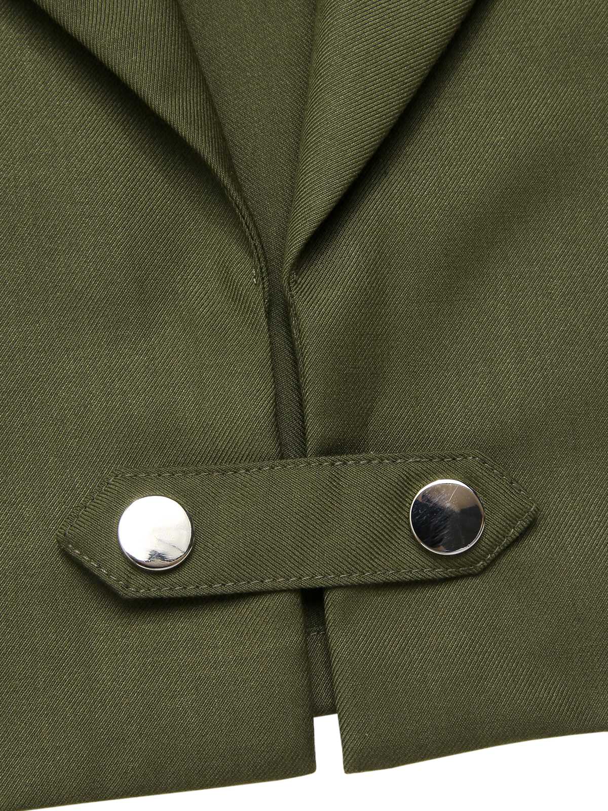 Green 1950s Lapel Solid Cropped Cape - Image 7