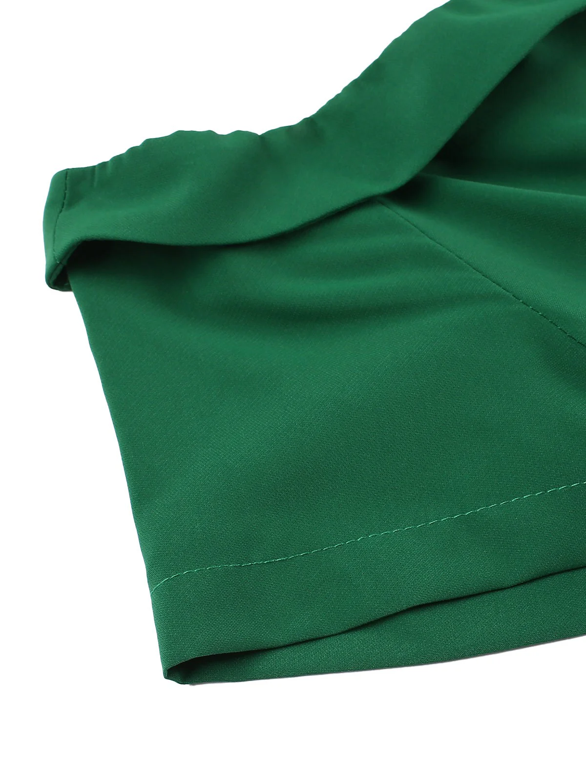 Green 1950s Off-Shoulder Christmas Patchwork Dress - Image 5