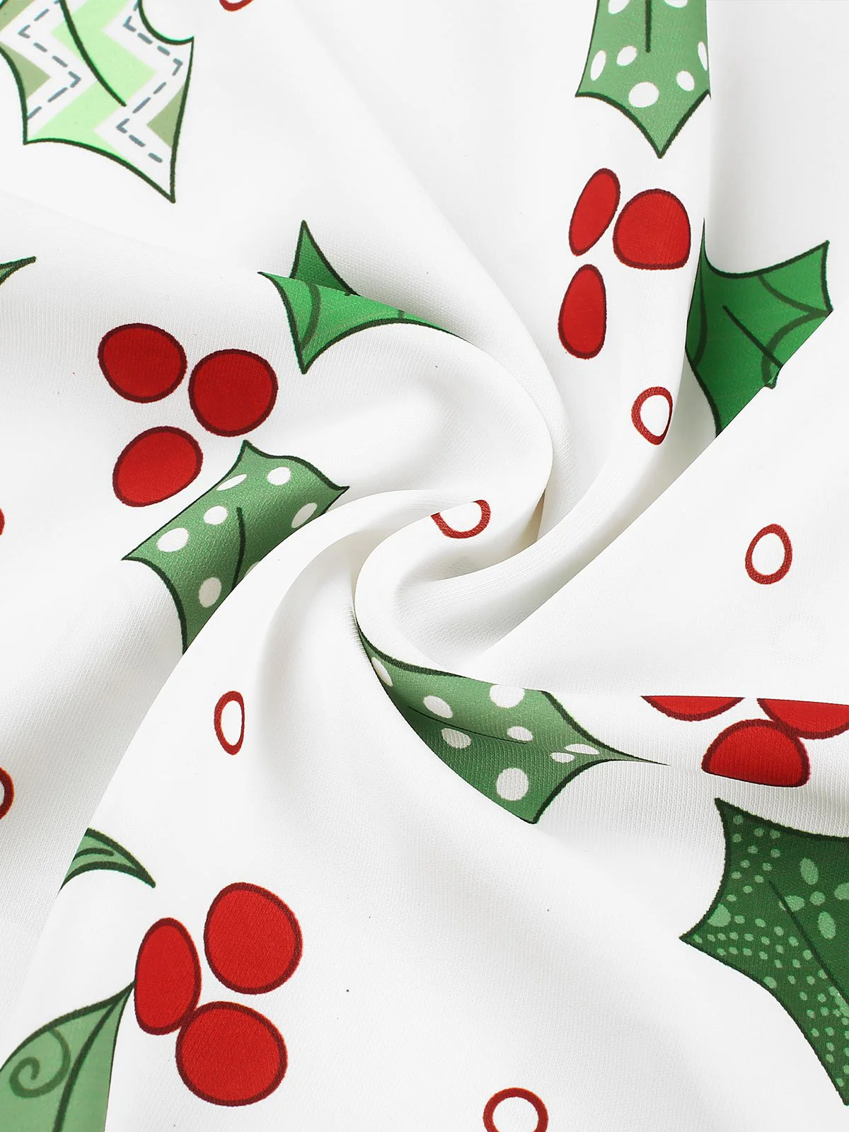 Green 1950s Off-Shoulder Christmas Patchwork Dress - Image 7