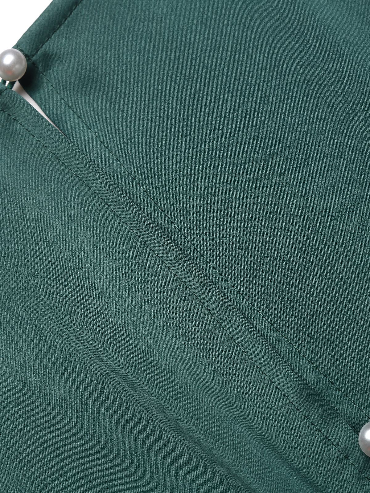 Green 1930s Plaid Patchwork Puff Jumpsuit - Image 7