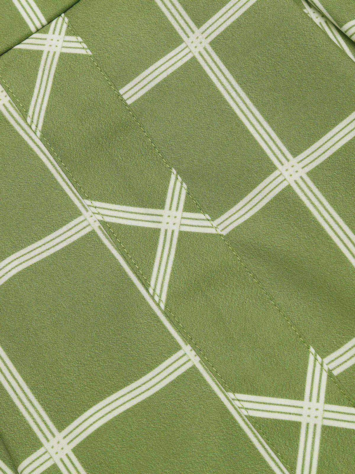 Green 1950s Plaid Swing Skirt - Image 3