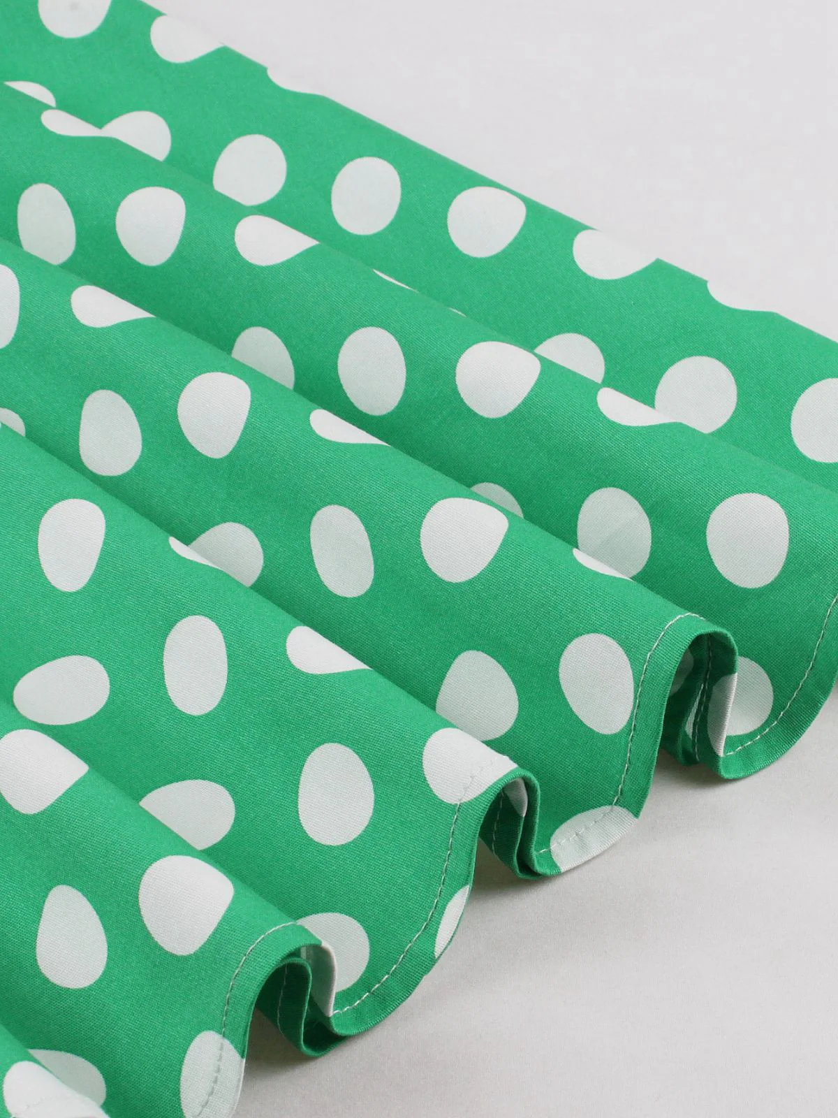 Green 1950s Polka Dot Spaghetti Strap Dress - Image 4