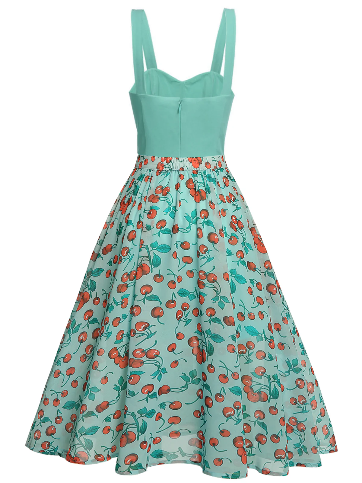 Green 1950s Romper & Cherry Skirt - Image 3