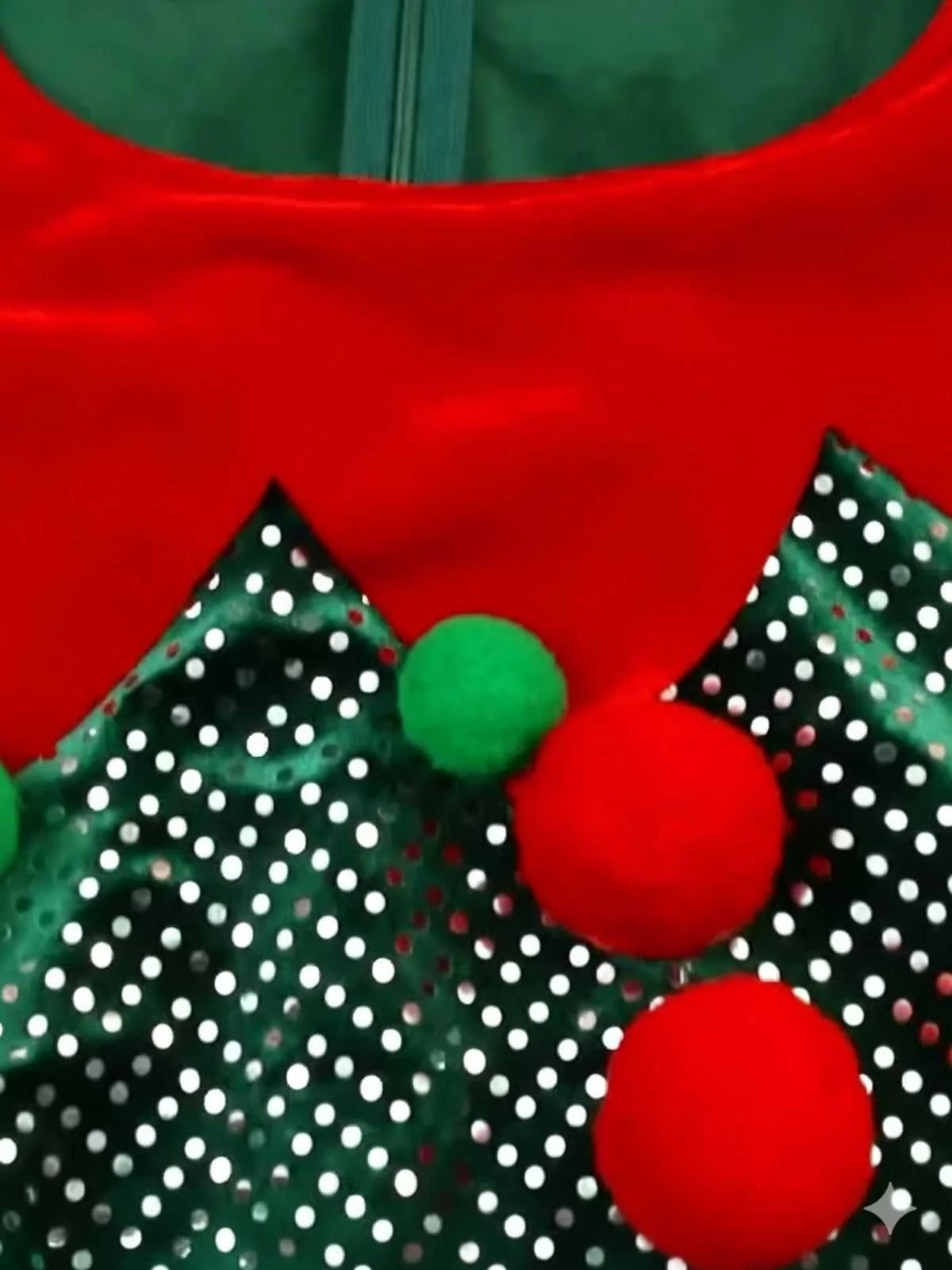Green 1950s Sequin Christmas Elf Costume Set - Image 6