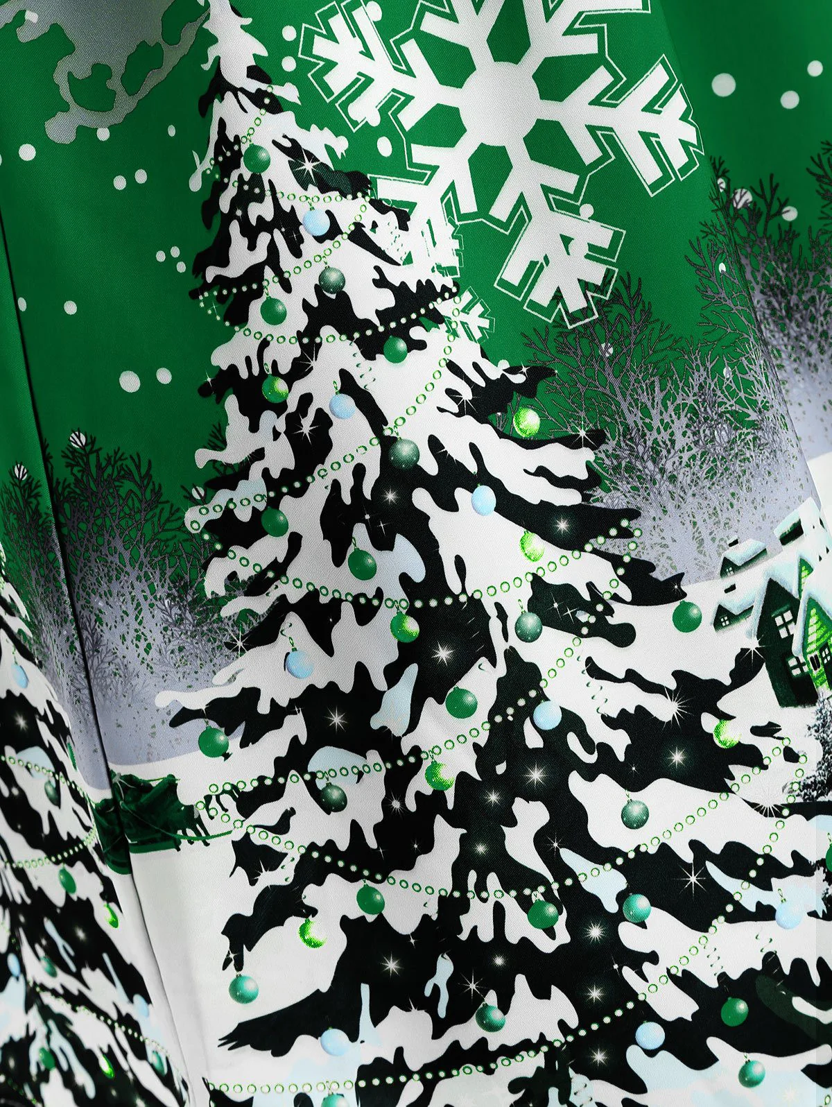 Green 1950s Snowfall Off Shoulder Dress - Image 3