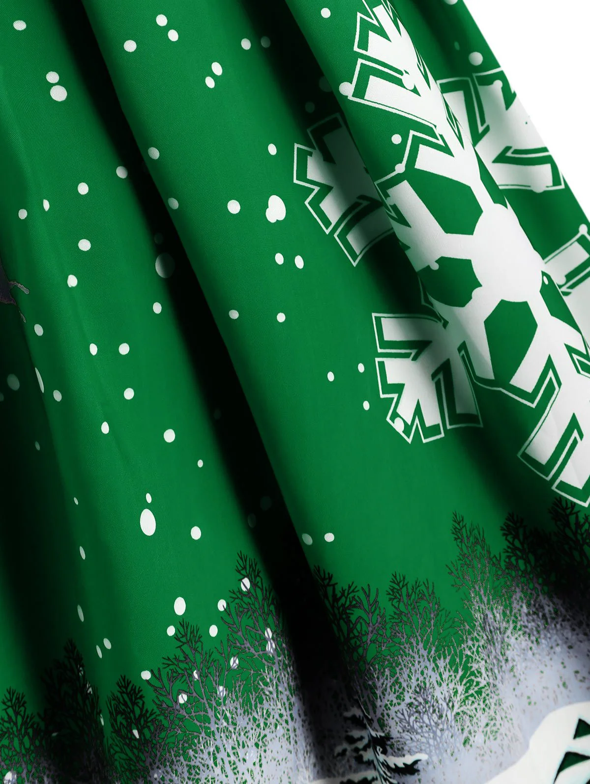 Green 1950s Snowfall Off Shoulder Dress - Image 4