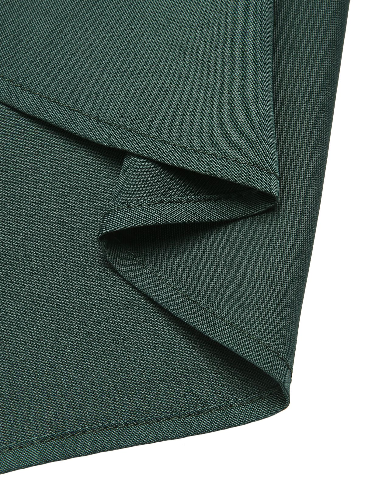 Green 1950s Solid Bow Square Collar Dress - Image 6