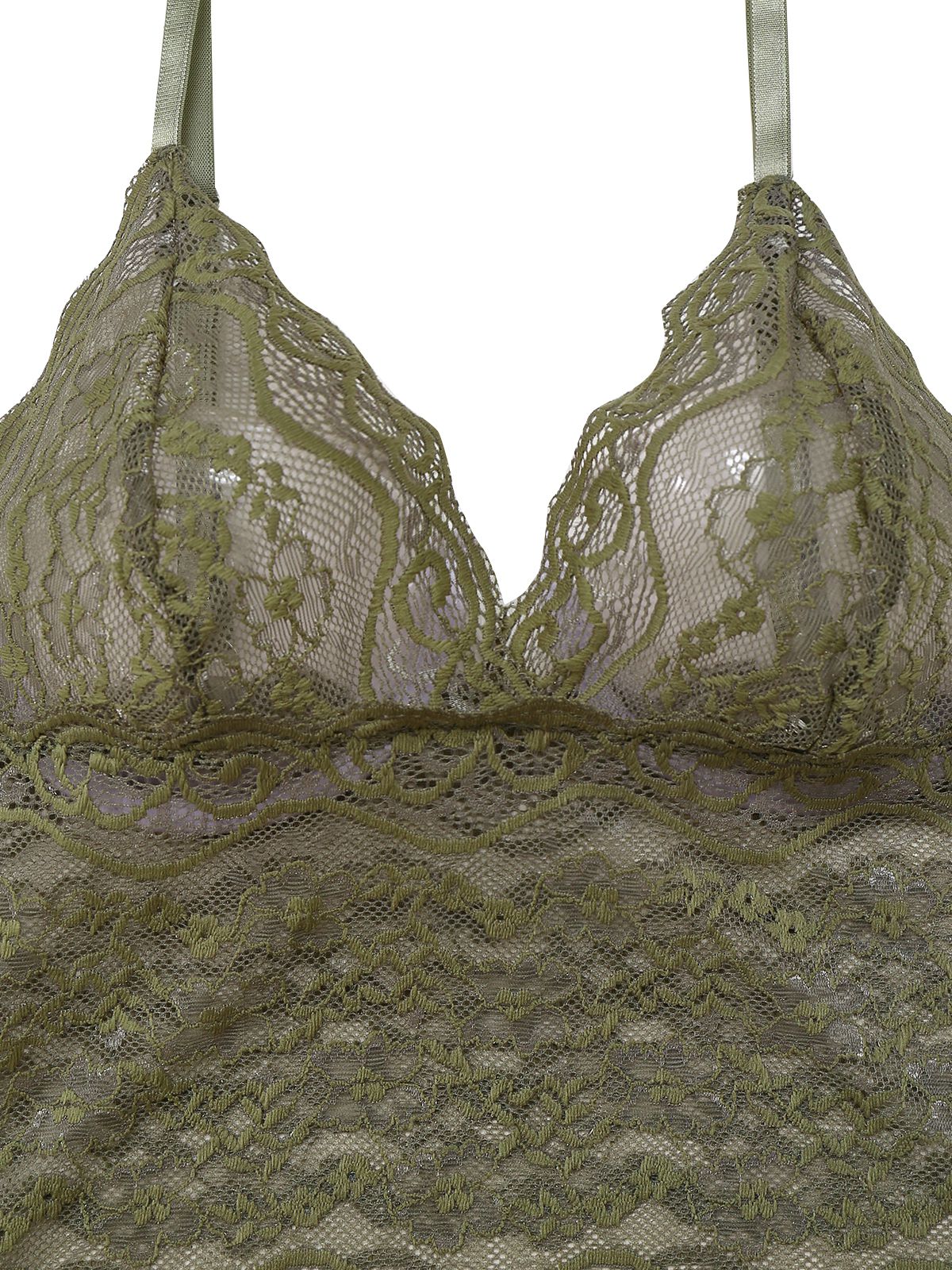Green 1950s Solid Lace & Satin Pajama Set - Image 6