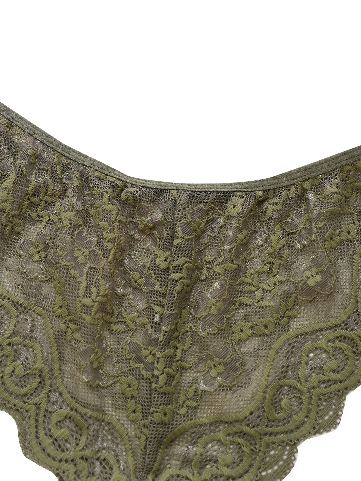 Green 1950s Solid Lace & Satin Pajama Set - Image 8