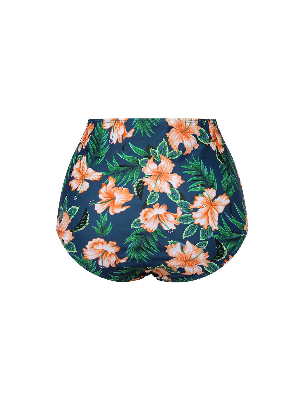 Green 1950s Spaghetti Strap Floral Swimsuit - Image 5