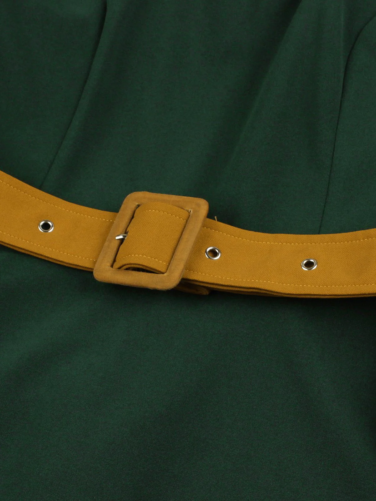 Green 1950s Tie Neck Contrast Patchwork Dress - Image 5