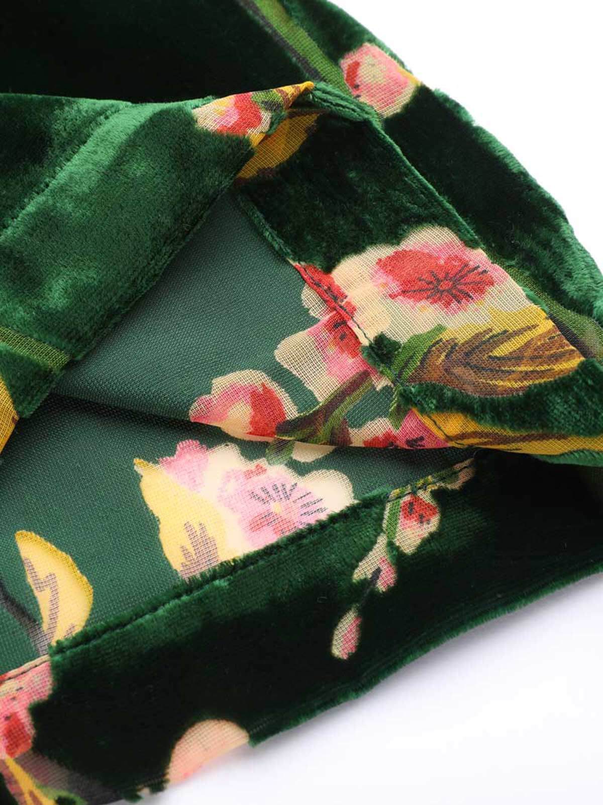 Green 1930s Velvet Vintage Jumpsuit - Image 9