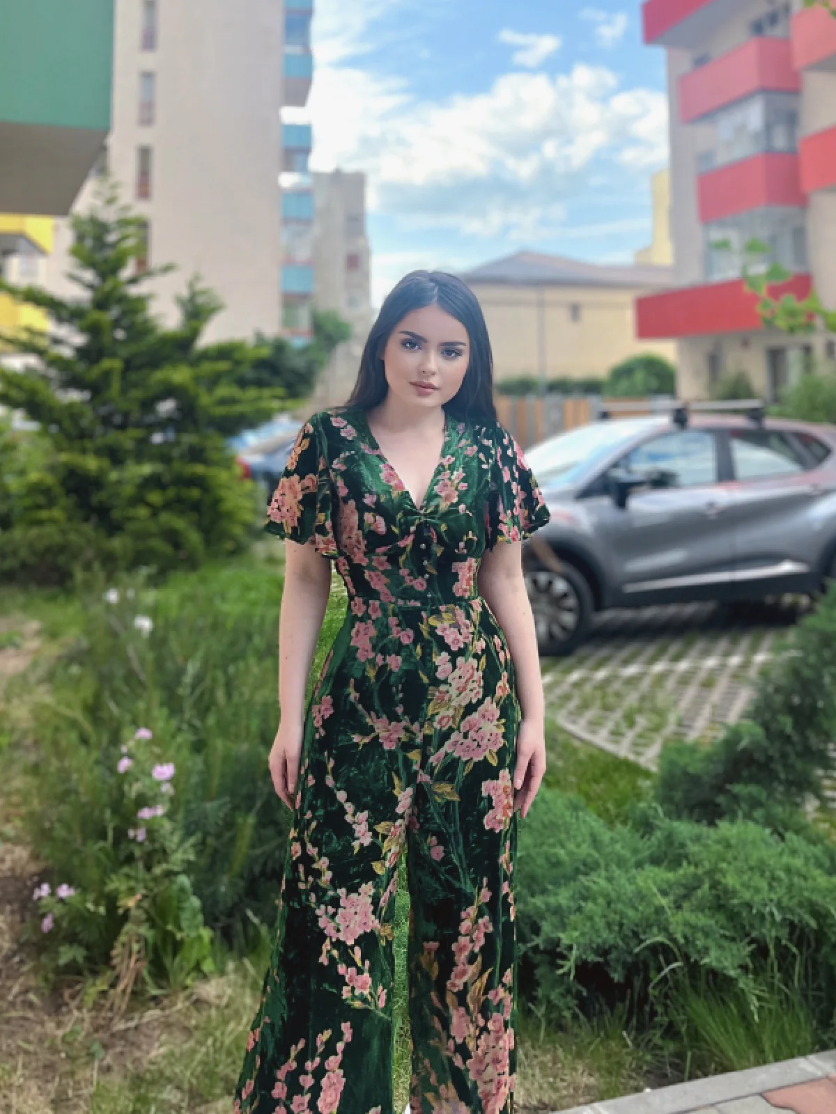 Green 1930s Velvet Vintage Jumpsuit - Image 2