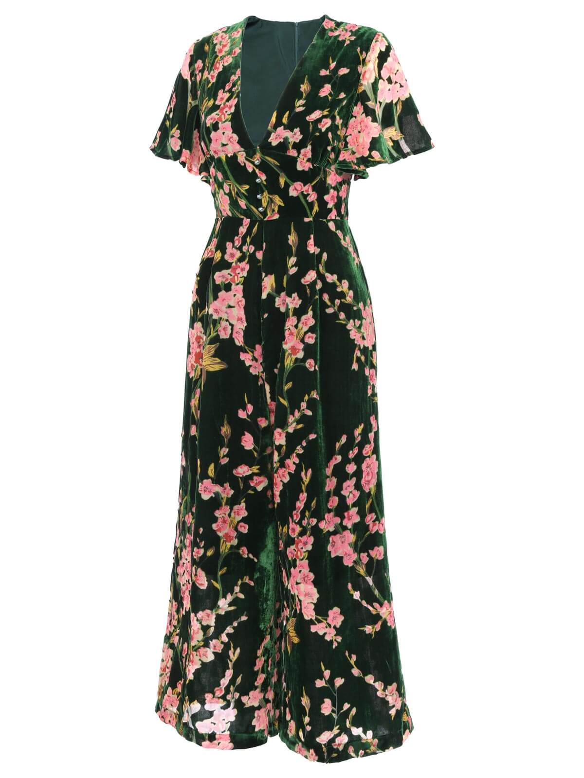Green 1930s Velvet Vintage Jumpsuit - Image 5
