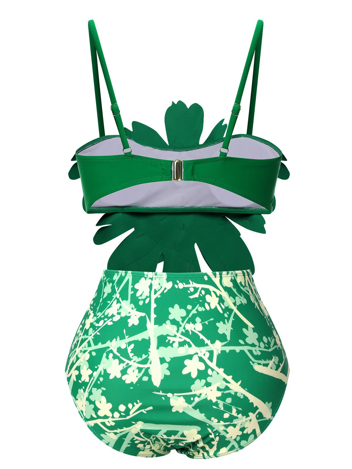 Green 1960S 3D Floral Strap Swimsuit - Image 3