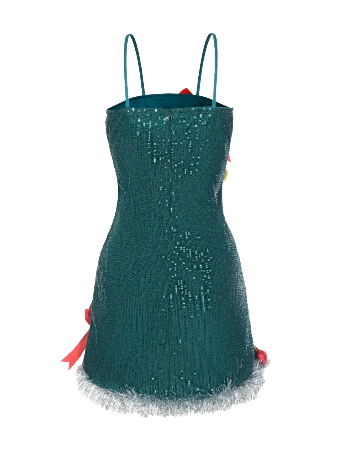 Green 1960s Bow & Christmas Bell Sequin Dress - Image 3