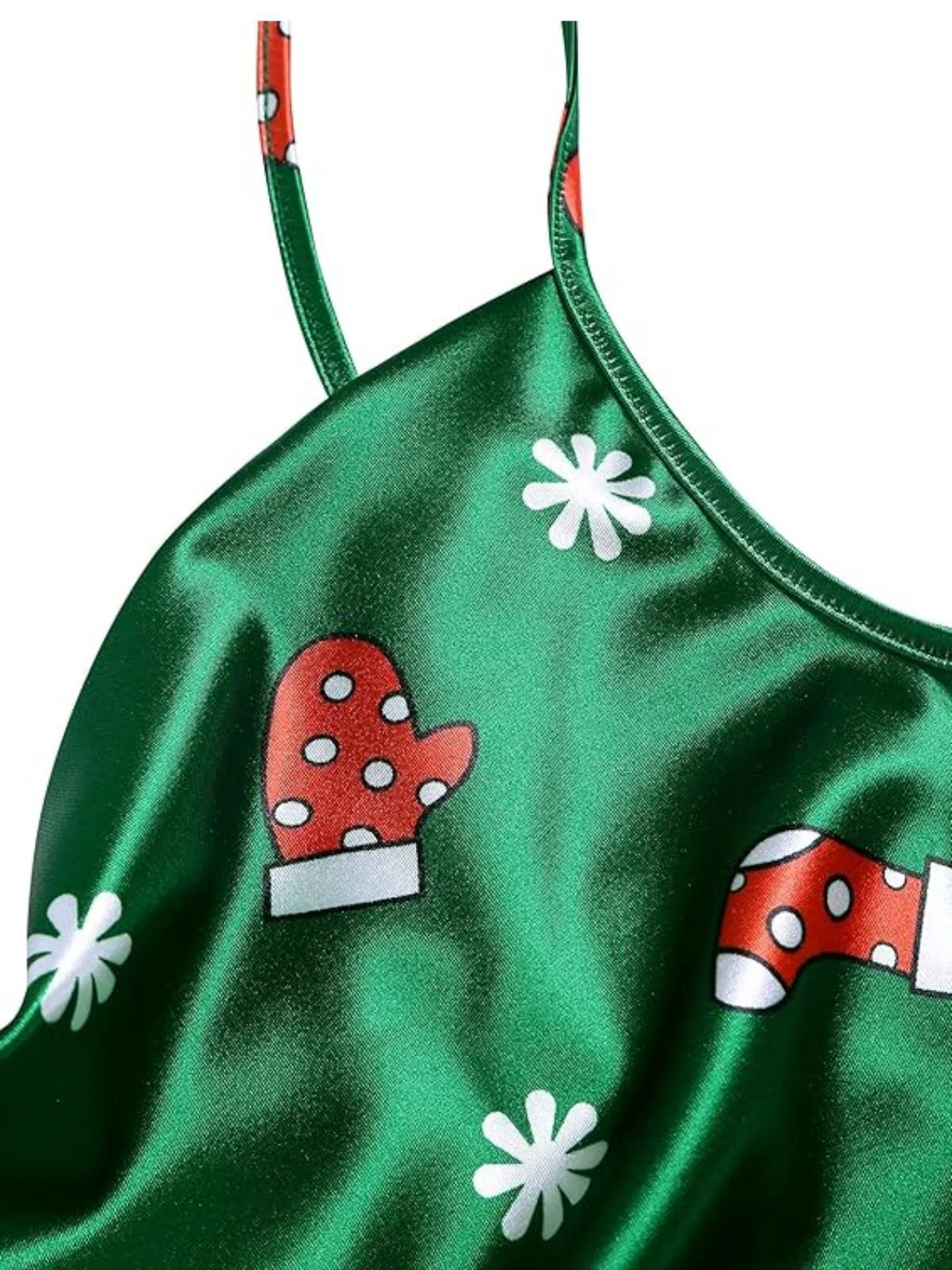 Green 1960s Christmas Cowl Neck Slip Dress - Image 4