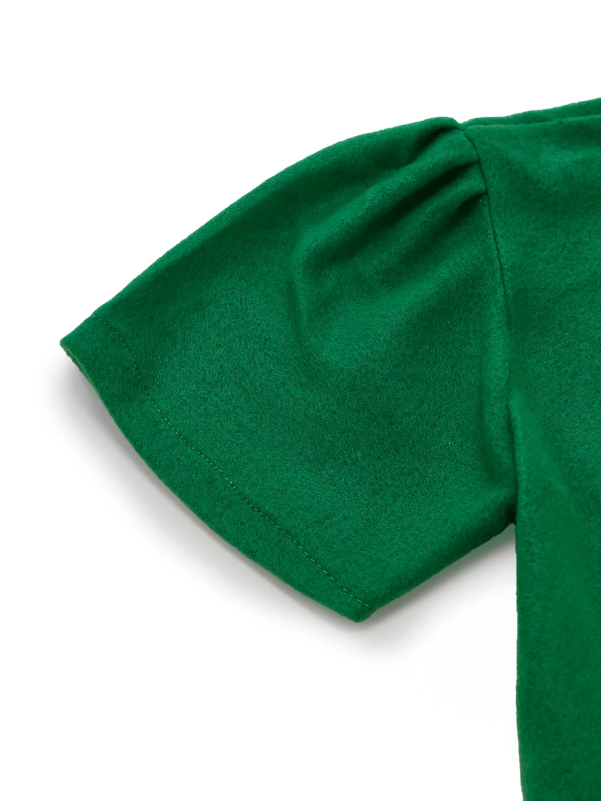 Green 1960s Christmas Elf Cosplay Costume Dress Set - Image 6