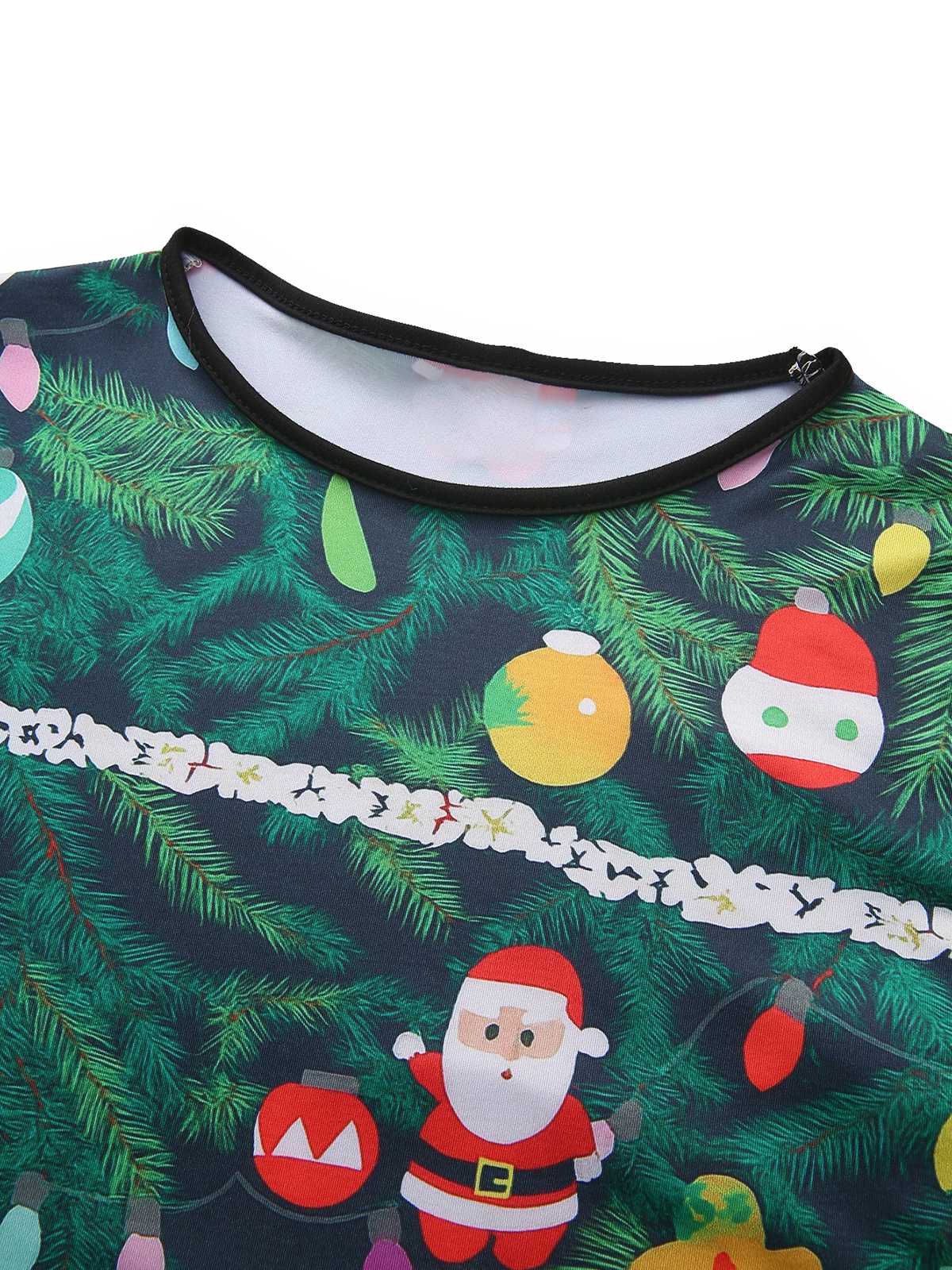 Green 1960s Christmas Pattern Bodycon Dress - Image 4