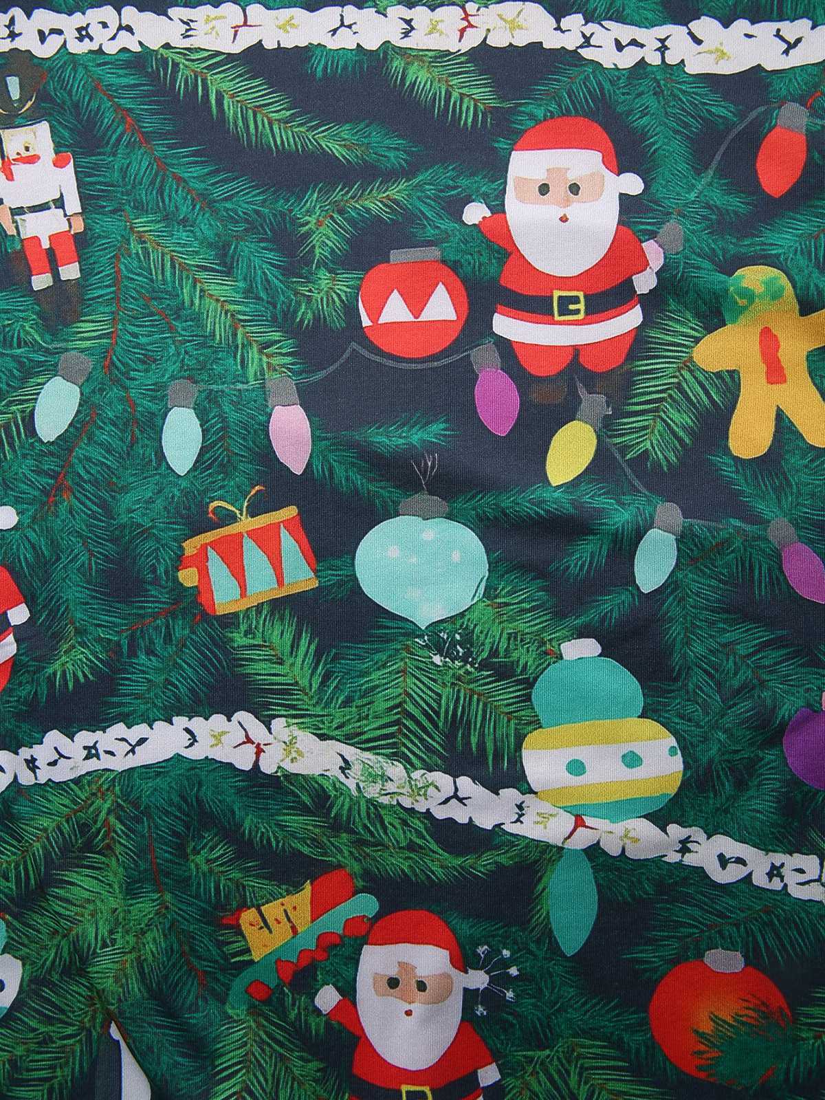 Green 1960s Christmas Pattern Bodycon Dress - Image 5