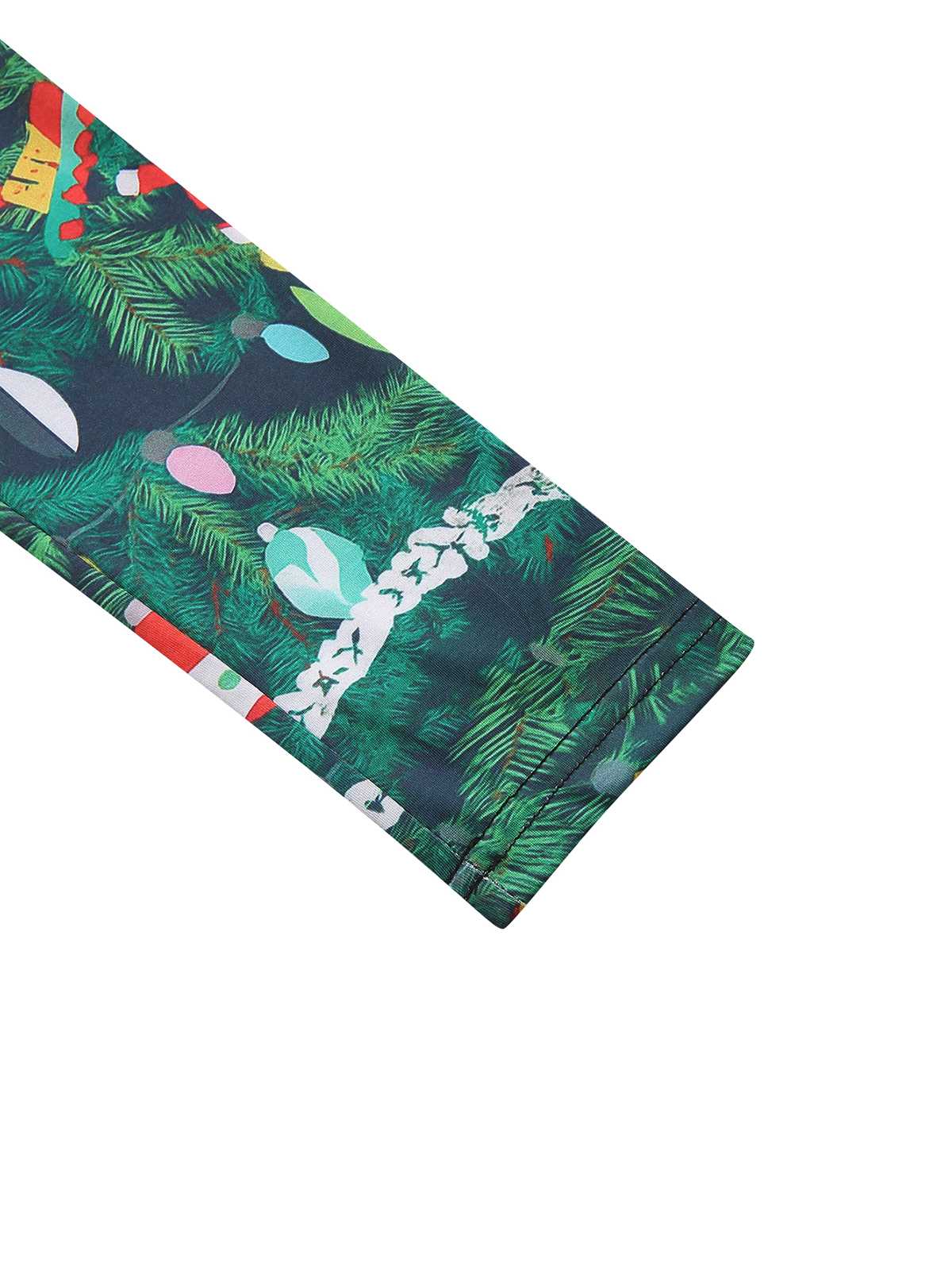 Green 1960s Christmas Pattern Bodycon Dress - Image 6
