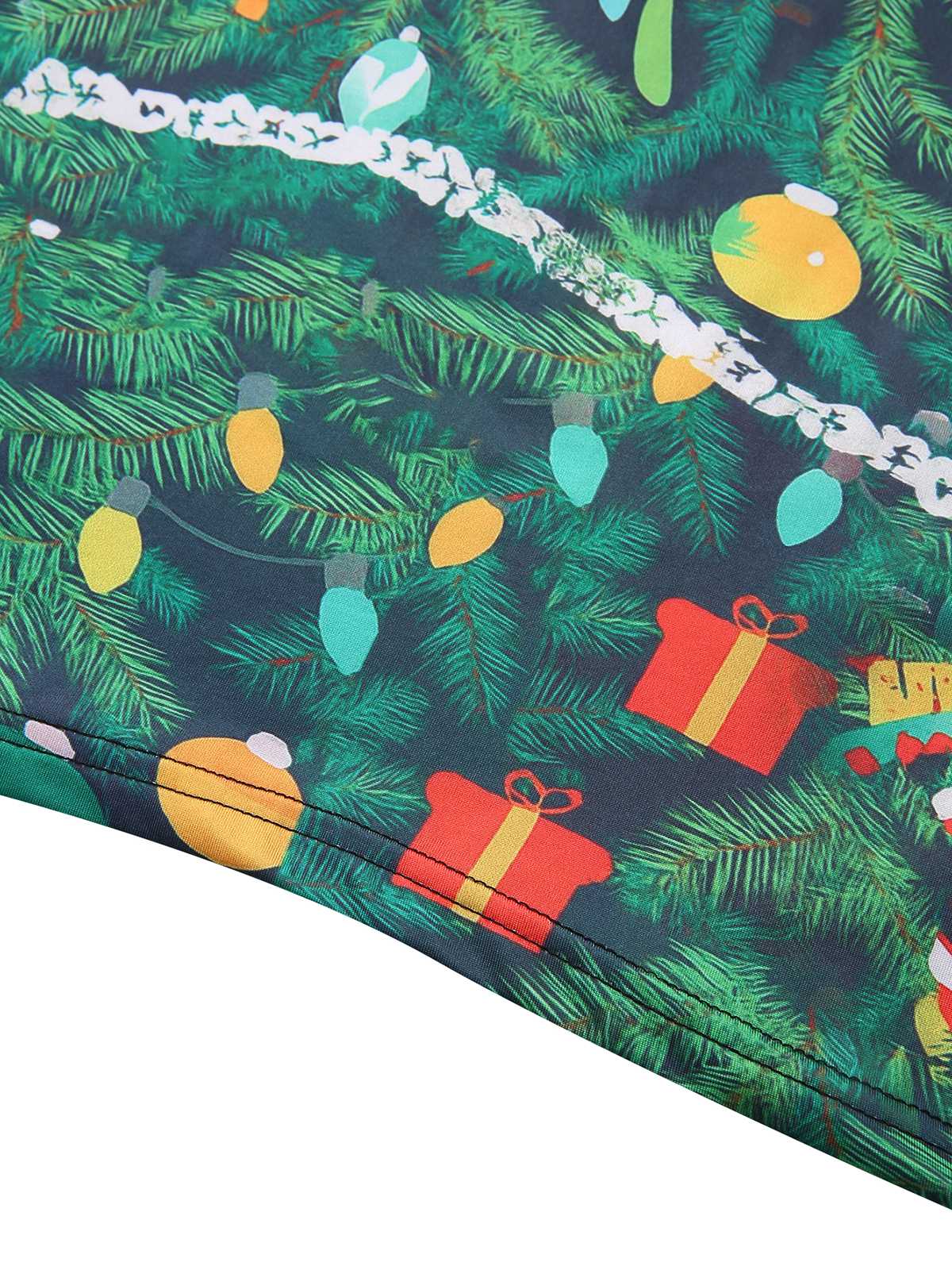 Green 1960s Christmas Pattern Bodycon Dress - Image 7