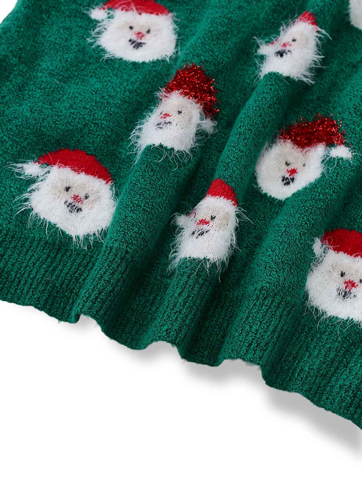 Green 1960s Christmas Santa Claus Sweater Dress - Image 5