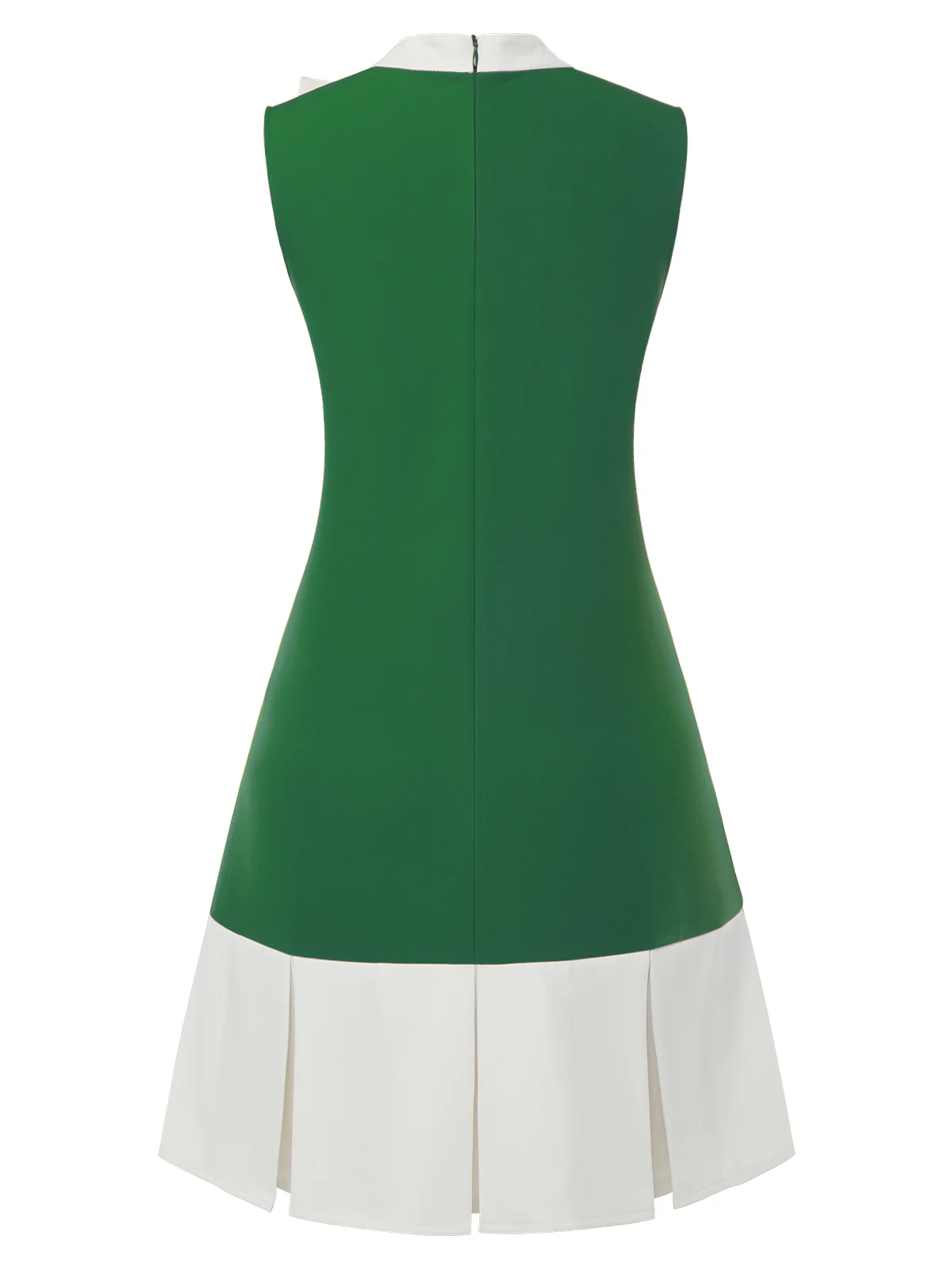 Green 1960s Crew Bowknot Sleeveless Dress - Image 3