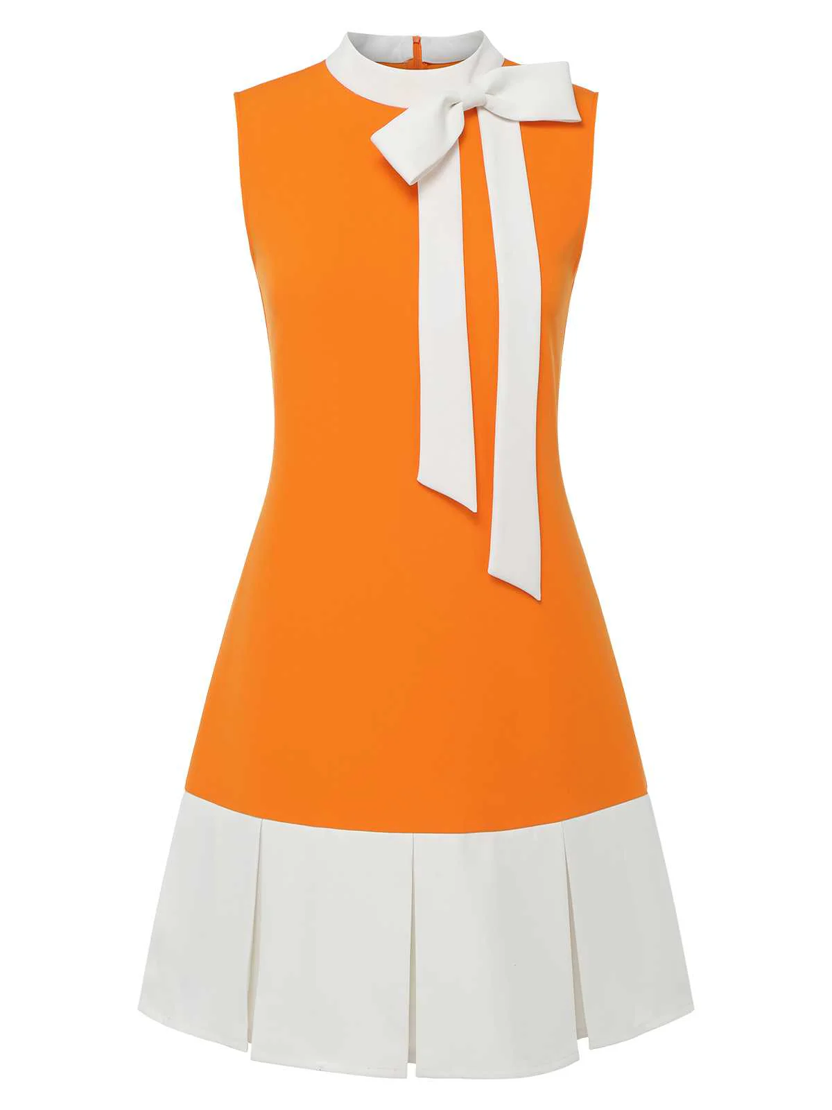 Green 1960s Crew Bowknot Sleeveless Dress - Image 5