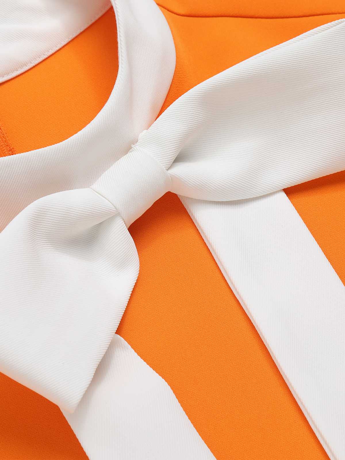 Green 1960s Crew Bowknot Sleeveless Dress - Image 8