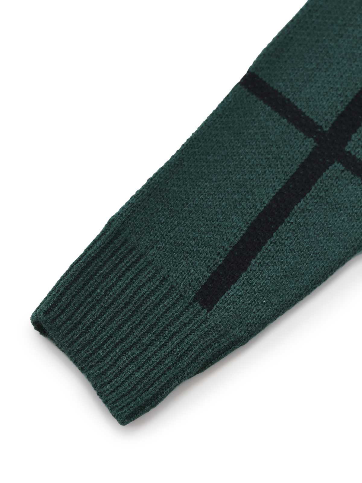 Green 1960s Crew Neck Plaid Knit Sweater Dress - Image 5