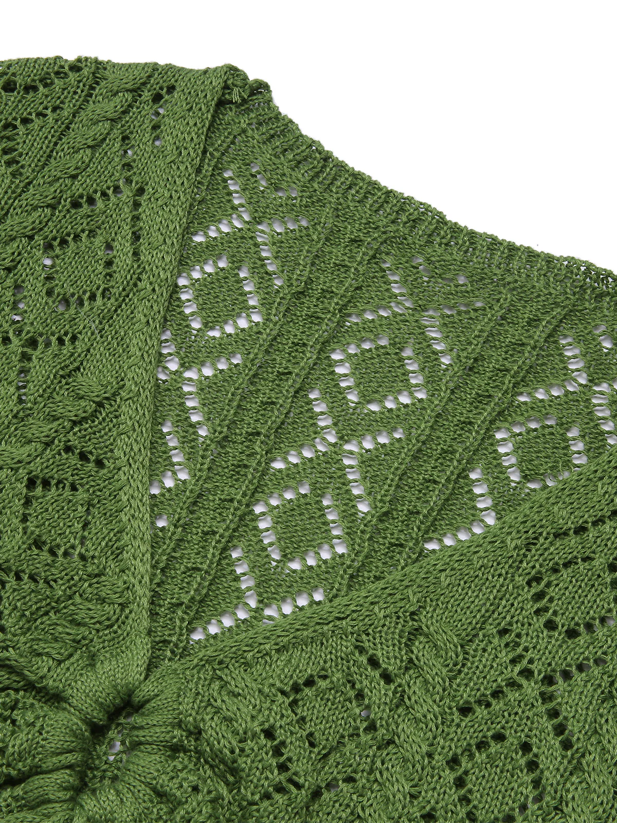 Green 1960s Cutout Strappy Crochet Cover-Up - Image 4
