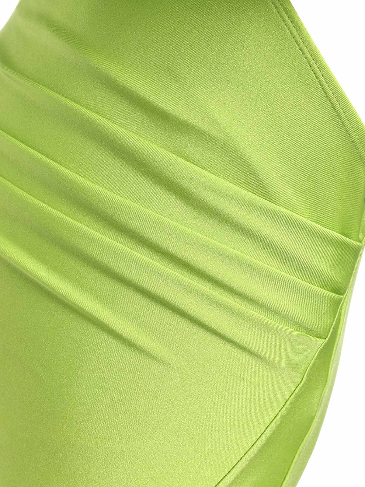 [Pre-Sale] Green 1960s Floral Halter Backless One-Piece Swimsuit - Image 6