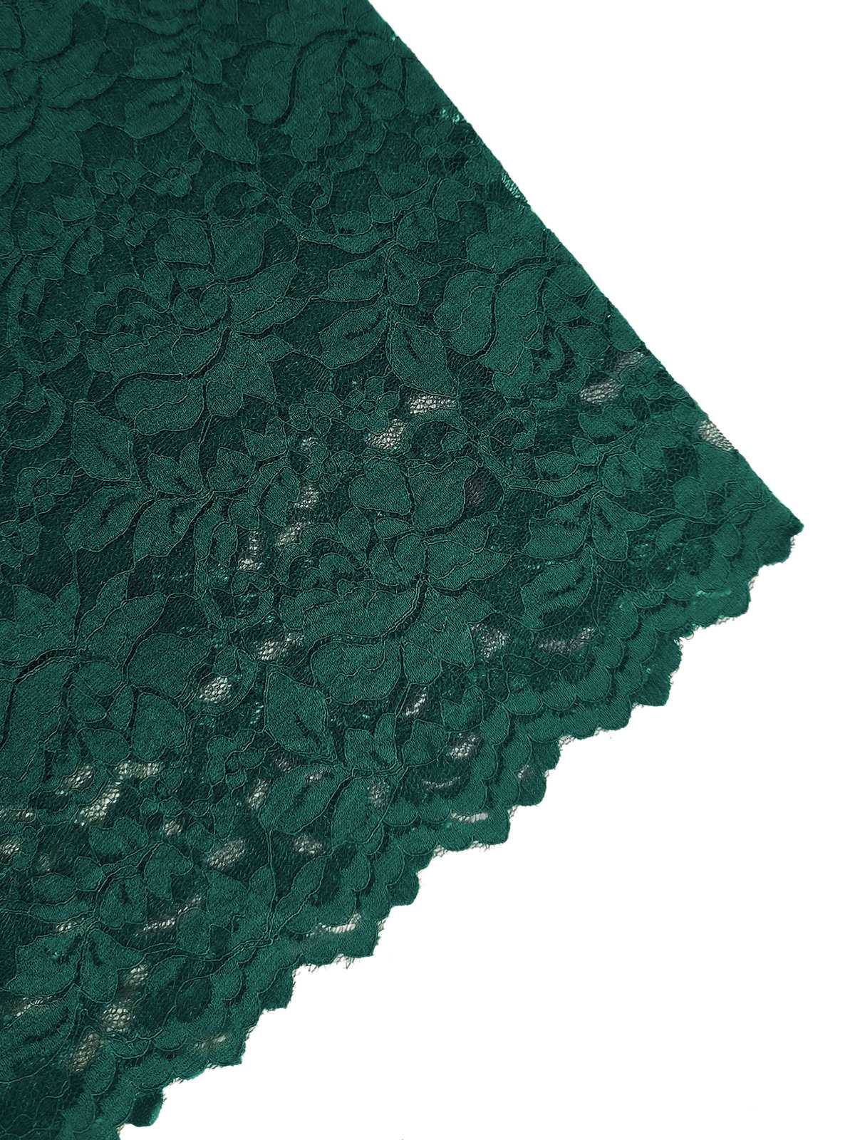 Green 1960s Floral Solid Bodycon Dress - Image 3