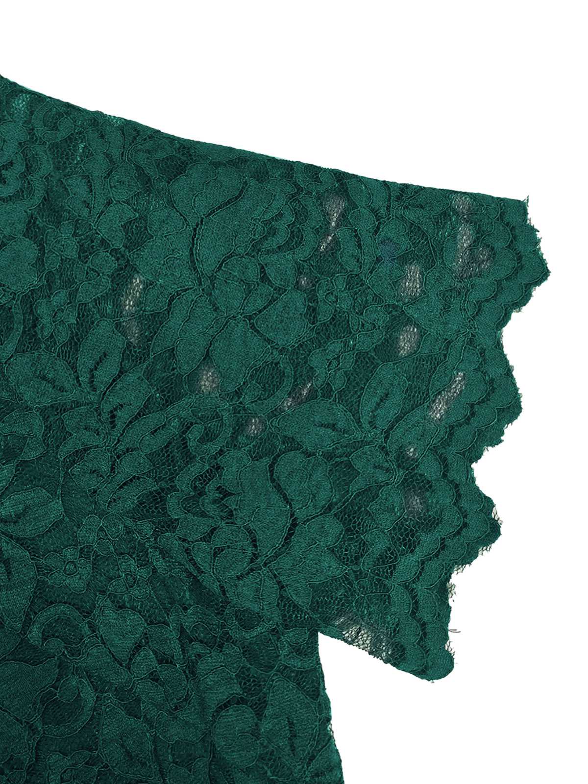 Green 1960s Floral Solid Bodycon Dress - Image 4