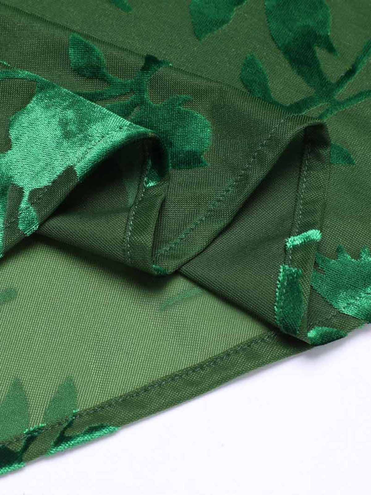 Green 1960s Floral Vintage Dress - Image 10