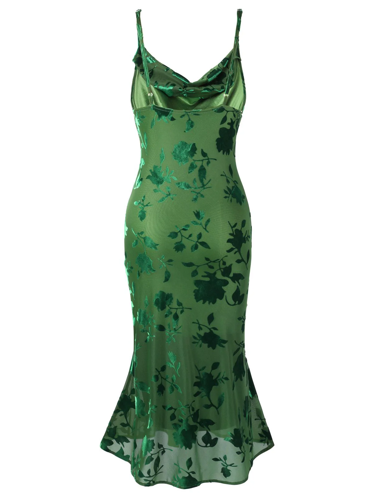 Green 1960s Floral Vintage Dress - Image 3