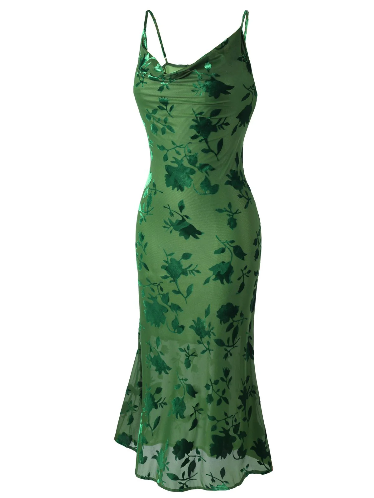 Green 1960s Floral Vintage Dress - Image 5