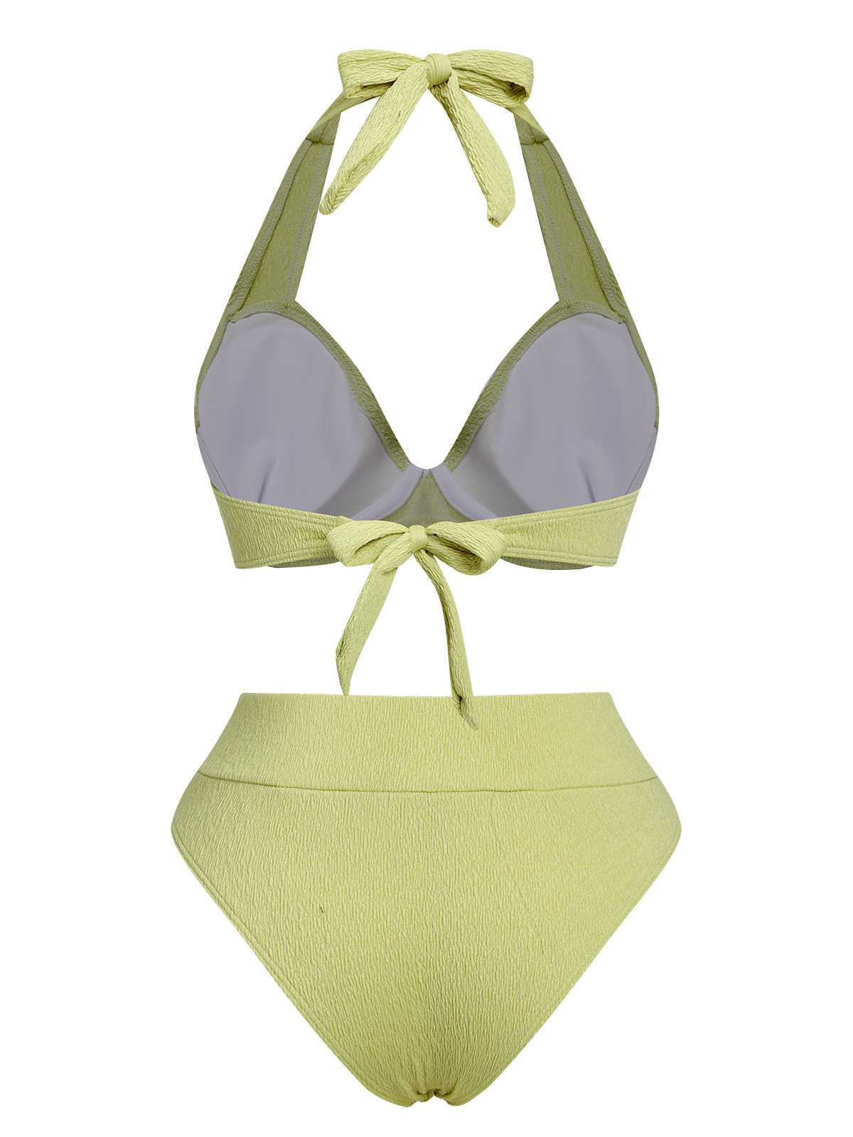 Green 1960s Halter High-Waist Swimsuit - Image 3