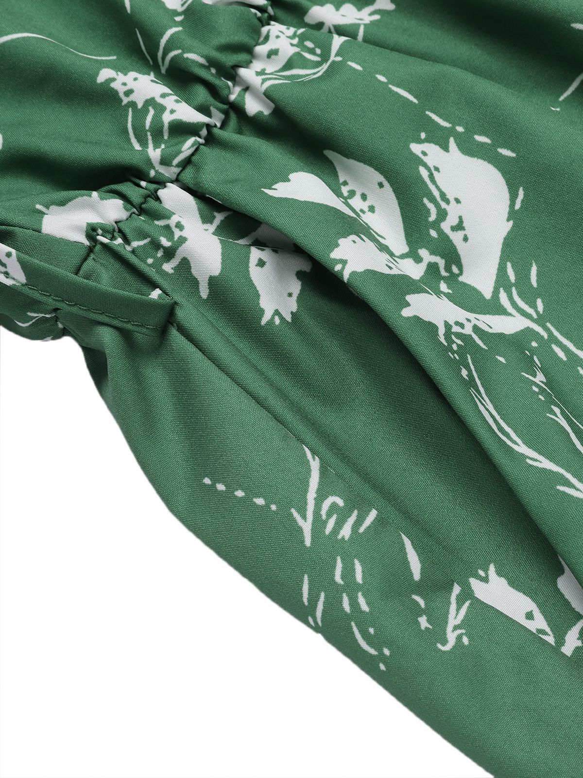 Green 1960s Halter Plants Belted Romper - Image 4