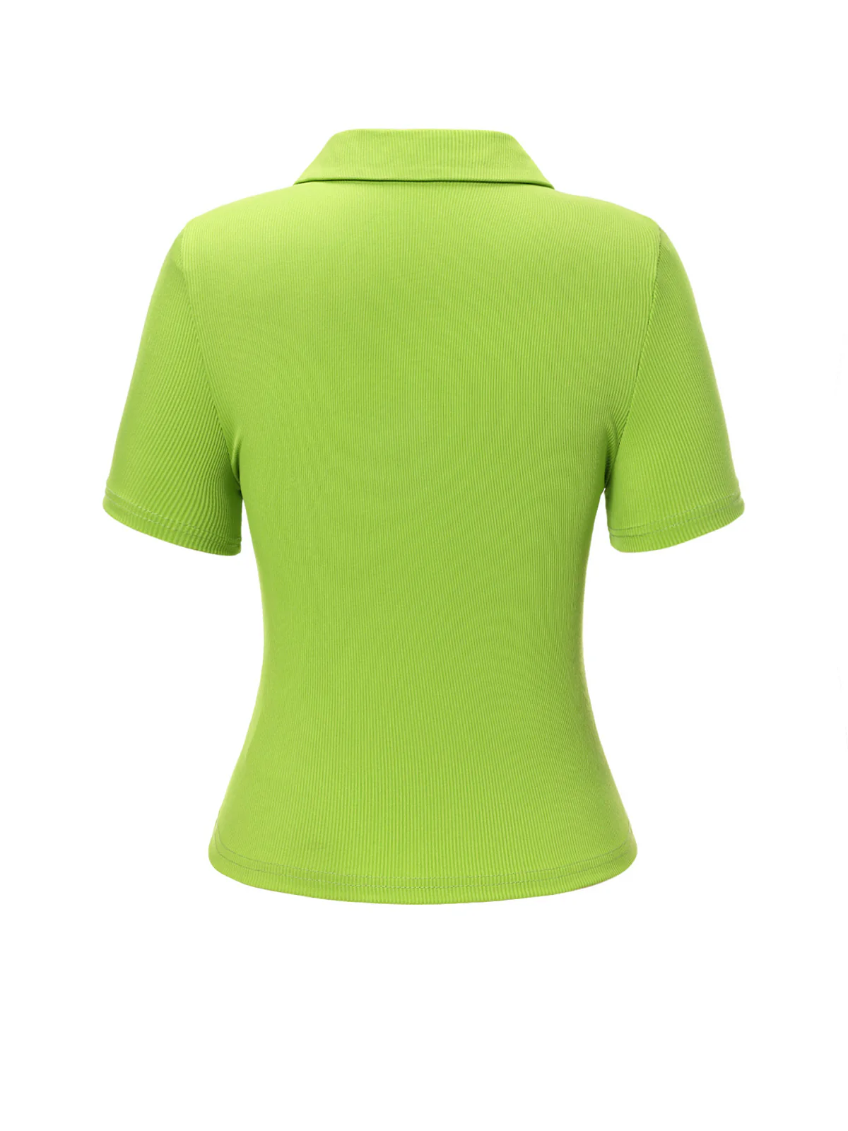 Green 1960s Lapel Knitted Solid Blouse - Image 4