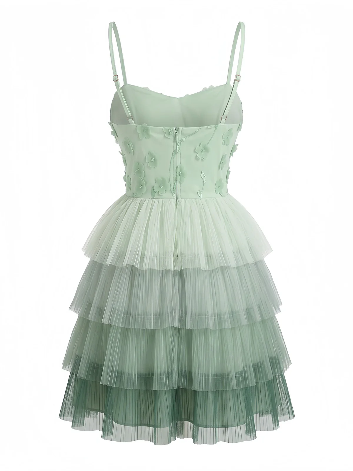 Green 1960s Layered Tulle Cake Dress - Image 3