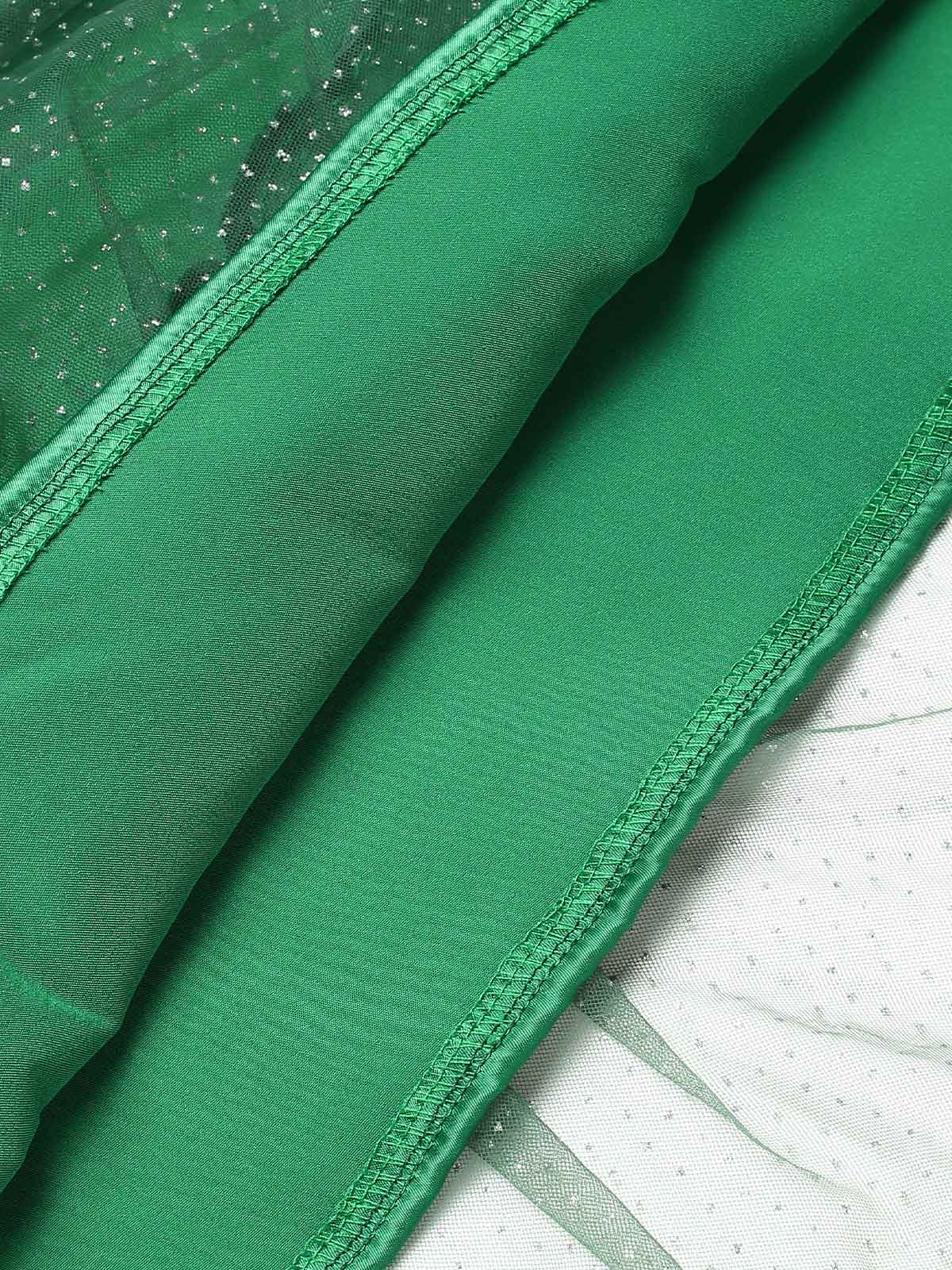 Green 1960s Pom-Pom Christmas Tree Dress - Image 10