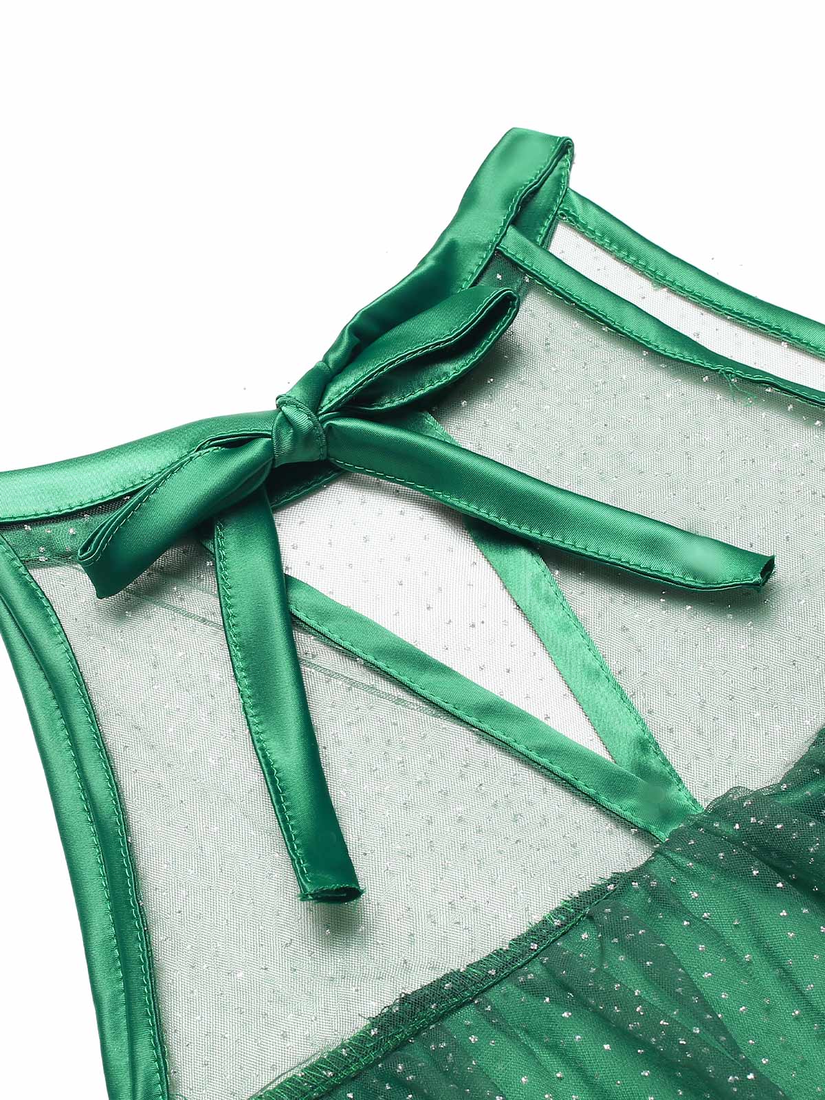 Green 1960s Pom-Pom Christmas Tree Dress - Image 9
